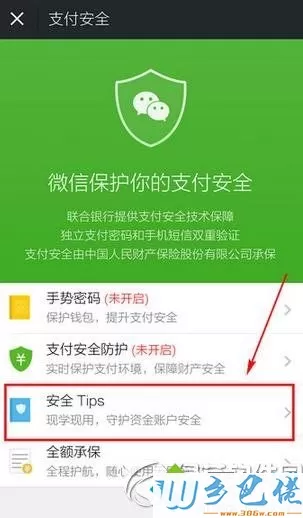 在打开的页面里选择【安全Tips】